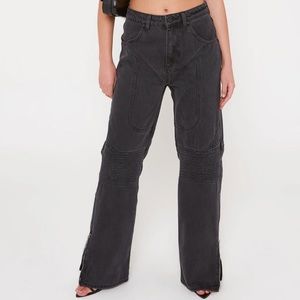 Black Contour Ribbed Denim Jeans brand new never worn